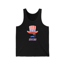 Load image into Gallery viewer, THE RED WHITE AND BYOB Jersey Tank
